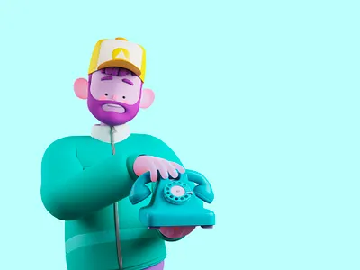3d Illustration Delivery Man 3d character rendering