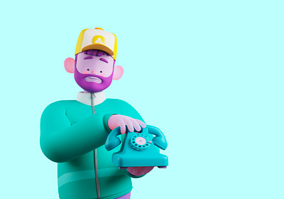 3d Illustration Delivery Man 3d character rendering