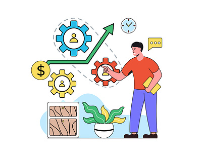 Business System Illustration app branding design flat illustration graphic design illustration logo ui ux vector