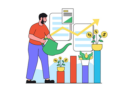 Business Growth Illustration app branding design flat illustration graphic design illustration logo ui ux vector