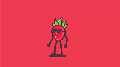 Strawberry Celebrating after aftereffects animation character effects flat motion graphics smooth