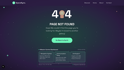 404 Error Page 404 404 error design error error page space ui web development website wed design