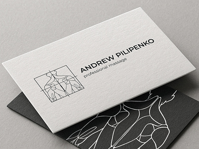 Business card for massage therapist branding business card logo massage massage logo muscles sport massage therapist