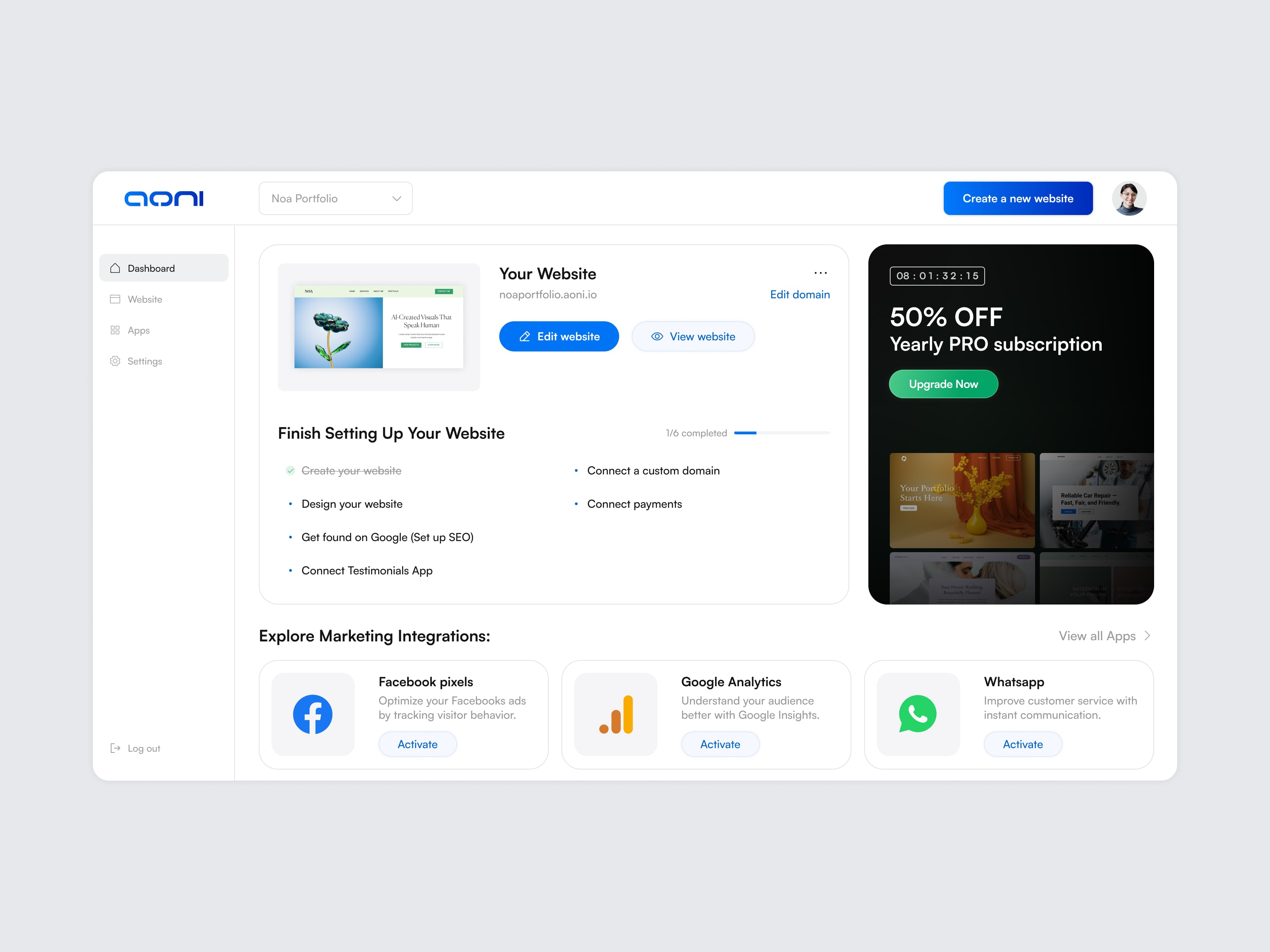 Dashboard Redesign to Boost Upgrades ai website builder dashboard design ui ui design upgrade banner ux design ux research ux ui design web app design
