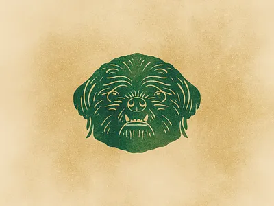 JOBIN bar bellingham brewery color burn dog face green illustration image trace llustrator logo mascot overlay photoshop procreate soft edges soft light tan texture vector