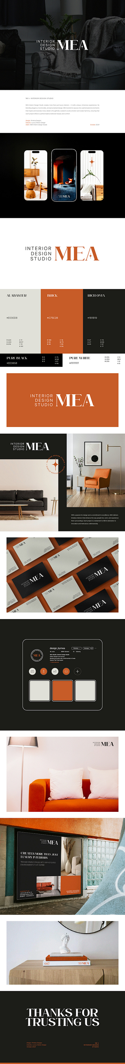 MEA - Interior Design Studio | Brand Identity branding design furiture graphic design illustrator inetrior design studio interior interior design logo logo design orange photoshop rebranding studio visual identity