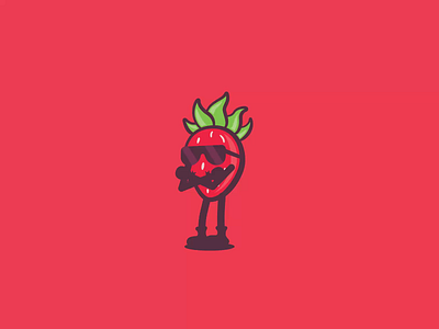 Strawberry Crossed Arms aftereffects animation branding character flat smooth