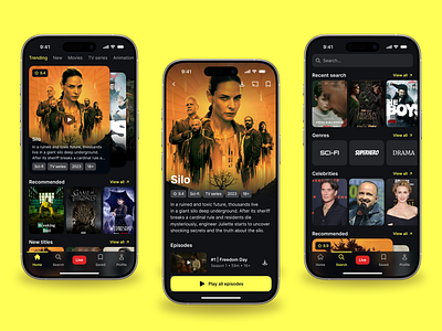 Movie & Series Streaming App ai animationapp content filmapp mobileappdesign movieapp personalizedrecommendations productdesign seriesstreaming streamingapp tvshows ui design uiux userexperience userinterface ux design videoapp watchmovies