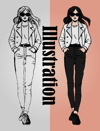 Unique Illustrations design girl illustration graphic design illustration illustrator line art simple design