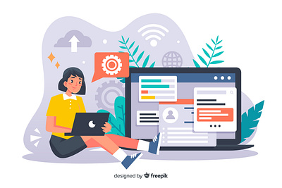 Web design technology browsing programming concept animation graphic design ui