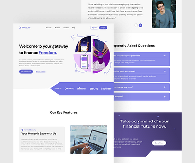 Paysure - Financial Landing page financial financial website home page landing page ui website