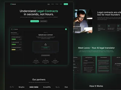 Landing page for SAAS - Lexra AI branding graphic design product design saas web design ui ux uxui design web design
