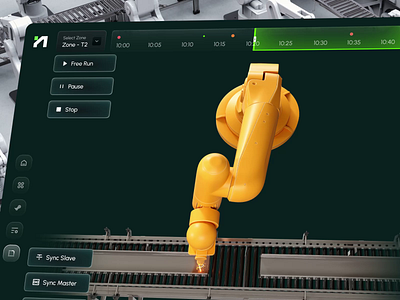 Factory Logic, Visualized: A 3D Dashboard for Total Control 3d dashboard animation automation ux control systems data factory control center industrial design industrial interface machine monitoring motion design nteractive factory ui operational intelligence real time analytics robotics monitoring smart factory visual design visual system control