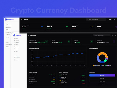 Crypto Currency Dashboard UI animation bitcoin business crypto currency cryptography dashboard modern motion graphics mvp ui user interface ux web 3.0 webapp