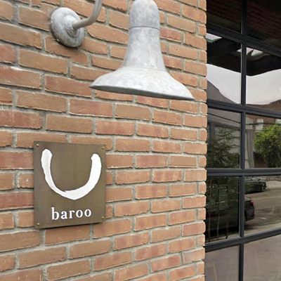 Hand painted plaque for Baroo - Arts District LA, CA branding design hand painted logo sign graphics sign painter sign painting