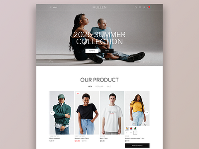 Design for E-commerce website clean clothes clothing design e commerce fashion interface landing minimalism online shop product shop site ui ux ux ui web web disign