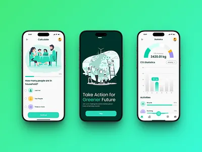 Carbon Footprint Tracking App appinspiration carbonfootprintapp casestudyui cleanappdesign climatechangedesign completeappflow ecofriendlyapp environmentalapp figmadesign greentech iosappdesign minimalui mobileappdesign modernappui productdesign sustainabilityapp trackingapp uiuxdesign uxcasestudy