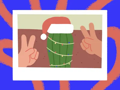 Xmas Cactus arizona cactus christmas desert friend hands lights miller peace poloroid snapshot xmas