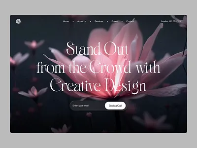 playing with flowers hero motion graphics ui ux design web design website