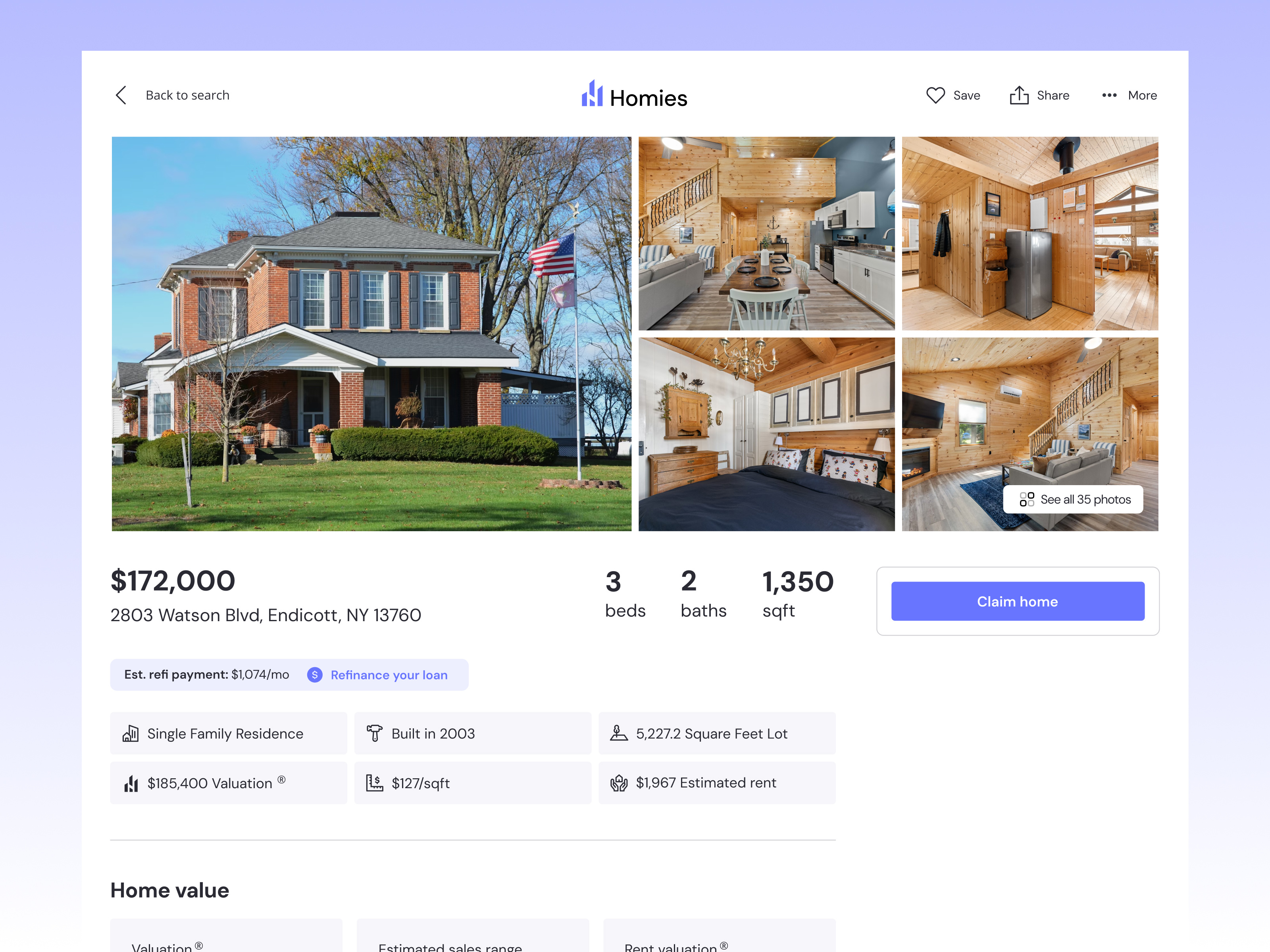 Example of House/ Property Detail Page | Real Estate Website