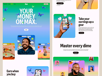 Cashback App Branding Design app identity app promotion branding design cashback app cashback branding creative direction digital finance energetic design fintech platform fintech visuals landing page mobile strategy modern branding playful layout product showcase reward system typography