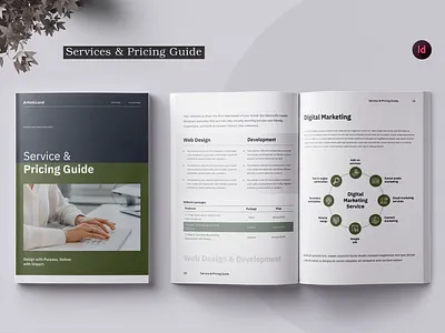 Service and Pricing Guide branding graphic design pricing sheet template