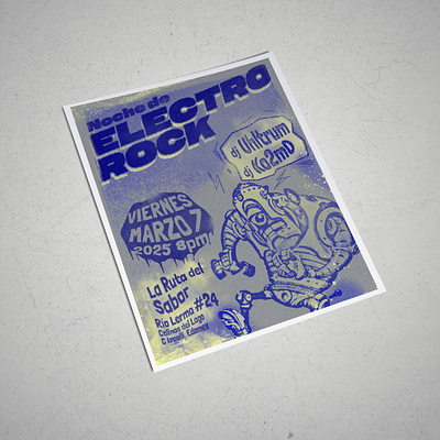 Noche de Electro Rock :: Dj flyer design digital media dj dj flyer graphic graphic design illustration