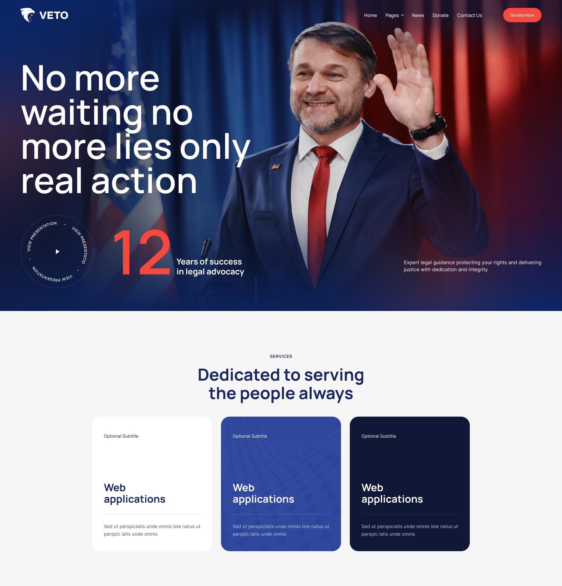 Veto - Politics, Campaign & Candidate WordPress Theme design illustration ui web design web development webdesign woocommerce wordpress wordpress theme wordpress themes