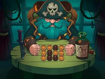 Davy Jones' Flip: Game Promo art cartoon casino casino game casual game character design coin coin flip coin game davy jones gambling game art game design game illustration illustration pirate pirate ship promo art vector