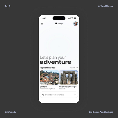 UI AI Travel Planner (Animation) animation app design travel travel app ui ux