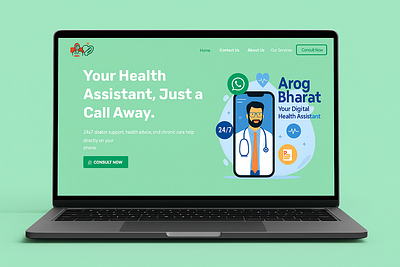 Online Medical Consultation - Arog Bharat branding digitalinclusion doctor website graphic design logo online consultation website online doctor website online medical website ui website design