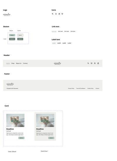 Redesigned the shopping page and Design System branding design system graphic design shopping page ui