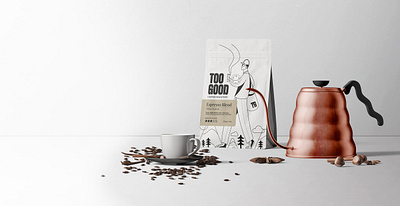 TOO GOOD Coffee Roastery art direction brand identity brand positioning branding coffee branding coffee logo coffee packaging coffee website creative concept enjoying graphic design lifestyle photography packaging design product design roastery identity roastery packaging specialty coffee website design
