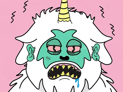 I Need Sleep angry artwork branding design digital art illustration illustrator logo minimal sleep snow tired ui unicorn vector yeti