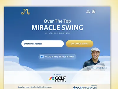 OTT Landing Page button email capture golf landing page sun