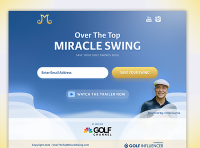OTT Landing Page button email capture golf landing page sun