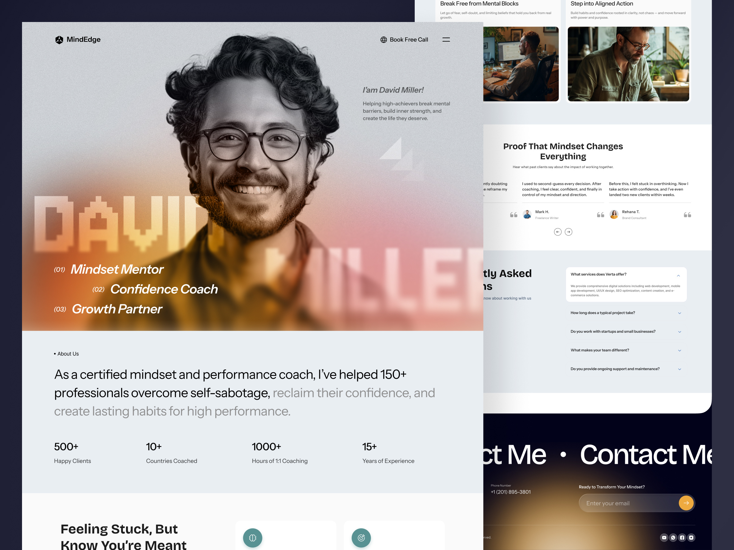 Mindset & Performance Coach / Personal Branding Website business coach website career coach coach landing page jabel linkedin coach mindset coach website online coach online life coach personal brand design personal branding website personal coach personal coaching website personal portfolio website personal website podcast coach self improvement website speaker website design sports coach transformational coach website design