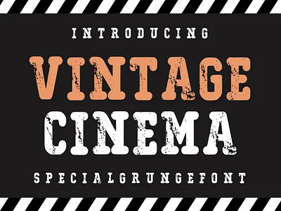Vintage Cinema black college font bold retro ui vintage