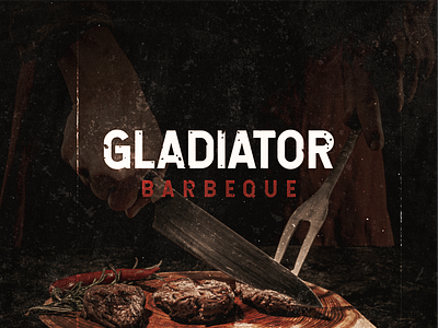 Gladiator Barbeque Logo Design barbeque brand branding design food gladiator graphic design grill inspiration logo meat modern restaurant vector