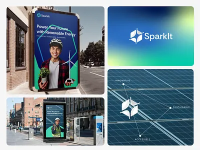 SparkIt- Brand Identity Concept brandidentity branding design graphic design greendesign logo logotech renewable sustainable