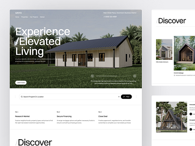Griyo - Real Estate Website apartment architecture building company home house landing landing page minimalist modern professional properties property real estate simple swiss ui ux web design website