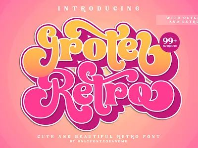 GROTER RETRO design font graphic design illustration lettering logo typography