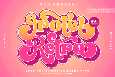 GROTER RETRO design font graphic design illustration lettering logo typography
