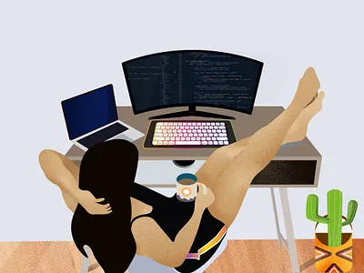 TECH GIRL digital art graphic design illustration illustrator vector art