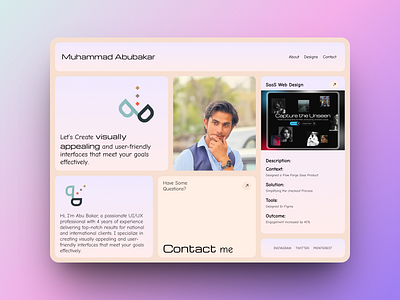 Bento Grid Portfolio Website – Modern & Aesthetic Web UI aestheticdesign bentogrid cleanui creativeportfolio designportfolio developerportfolio figmadesign frontenddesign gridlayout interactiveweb minimalwebdesign modernwebdesign personalwebsite portfoliowebsite responsiveweb sleekwebui uiuxdesign uxportfolio webdesigninspiration webportfolio