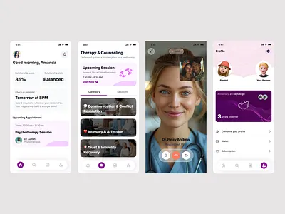 Mobile UI Shots For Couple's Pulse ui