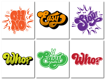 Bold comic style typography branding graphic design illustration logo textillustration typography vector