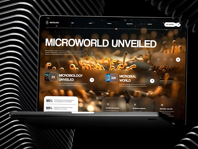 Microbiology Research Website — Molecule-Inspired Modern UI animation app branding design interface landing page logo science tech ui uiux ux web web app web design