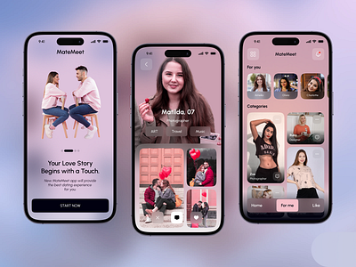 Dating Mobile iOS App android android app app app design concept app design template app interface dark theme dating dating app design ios ios app match mobile mobile app mobile ui online product design ui ux