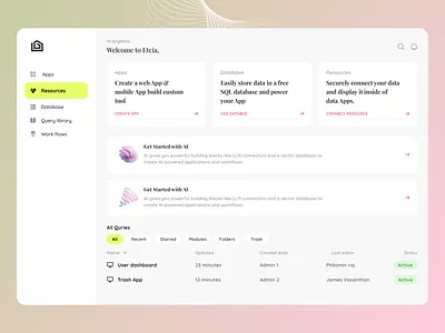AI-Powered App Builder Dashboard ✨ aidashboard aiintegration appbuilderui dashboarddesign databaseui moderninterface nocodeplatform webappbuilder webappui